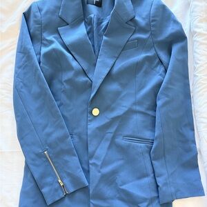Tahari Classic Blue Blazer with Gold Button